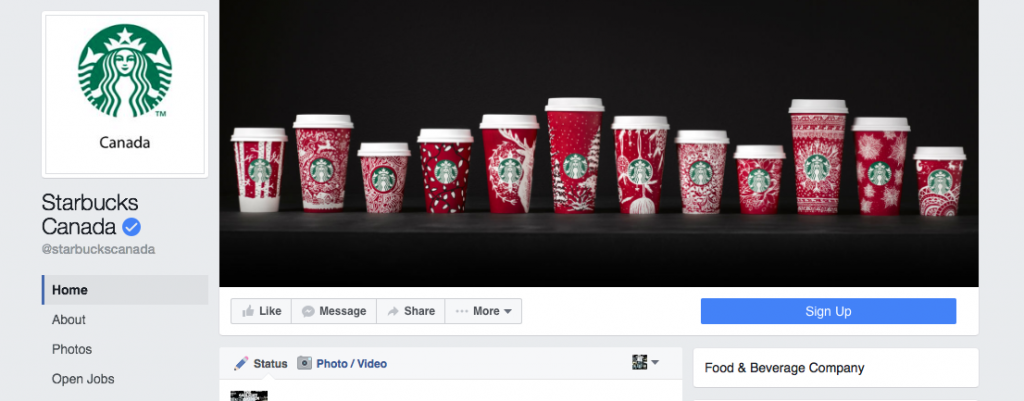 starbucks holiday Facebook cover photo