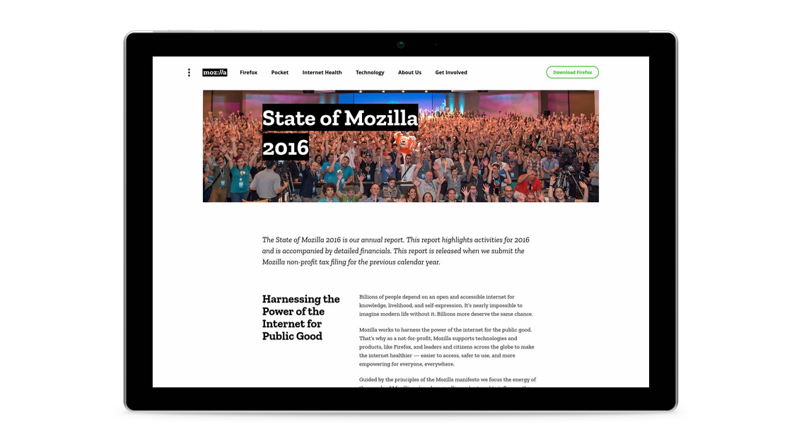 Mozilla 2017 online annual report