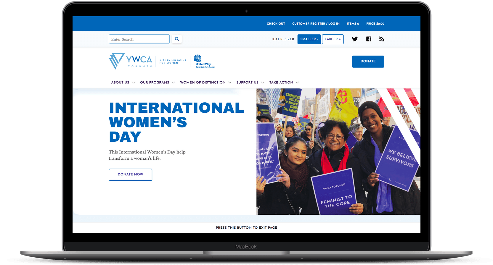 YWCA Toronto website