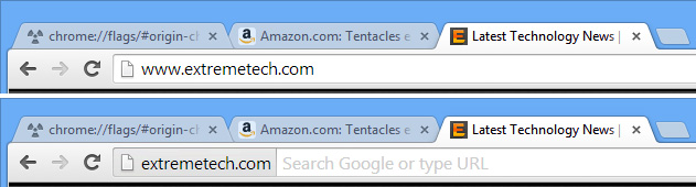 Chrome UI new search bar