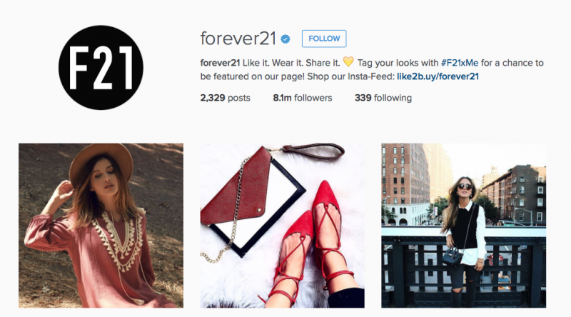 forever 21 instagram