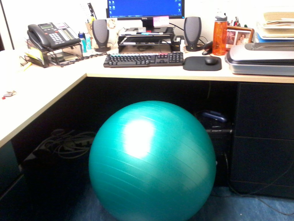 exercise ball at desk