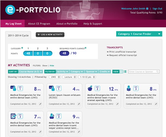 RCDSO’s e-Portfolio accreditation platform