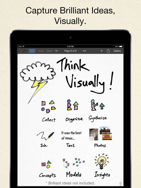 inflow visual notebook on iPad