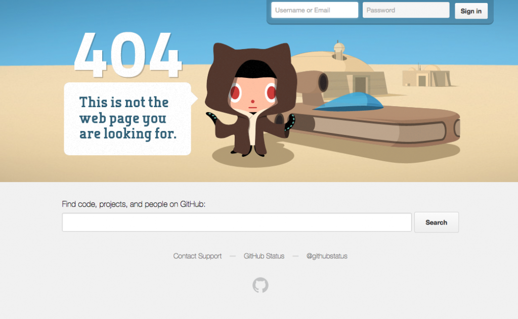 GitHub 404 page