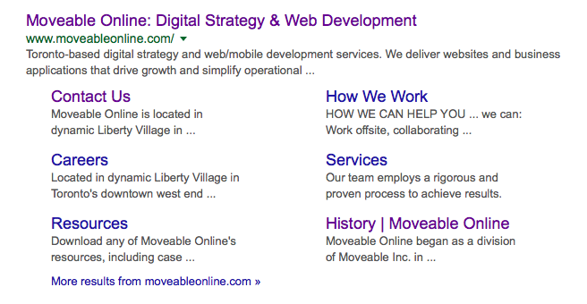 moveable online search results
